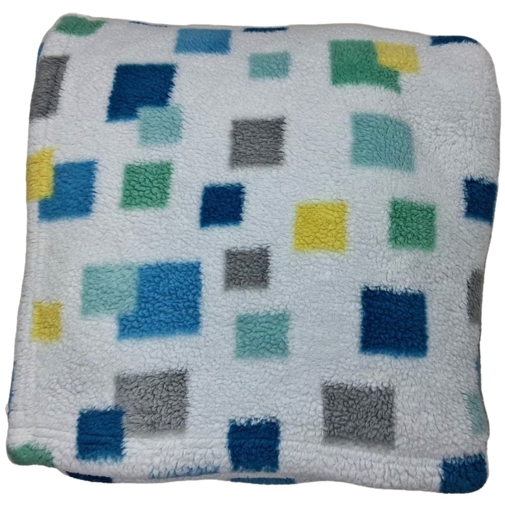 Little Miracles Square Fleece Baby Blanket Blue Gray White Yellow Costco Unisex